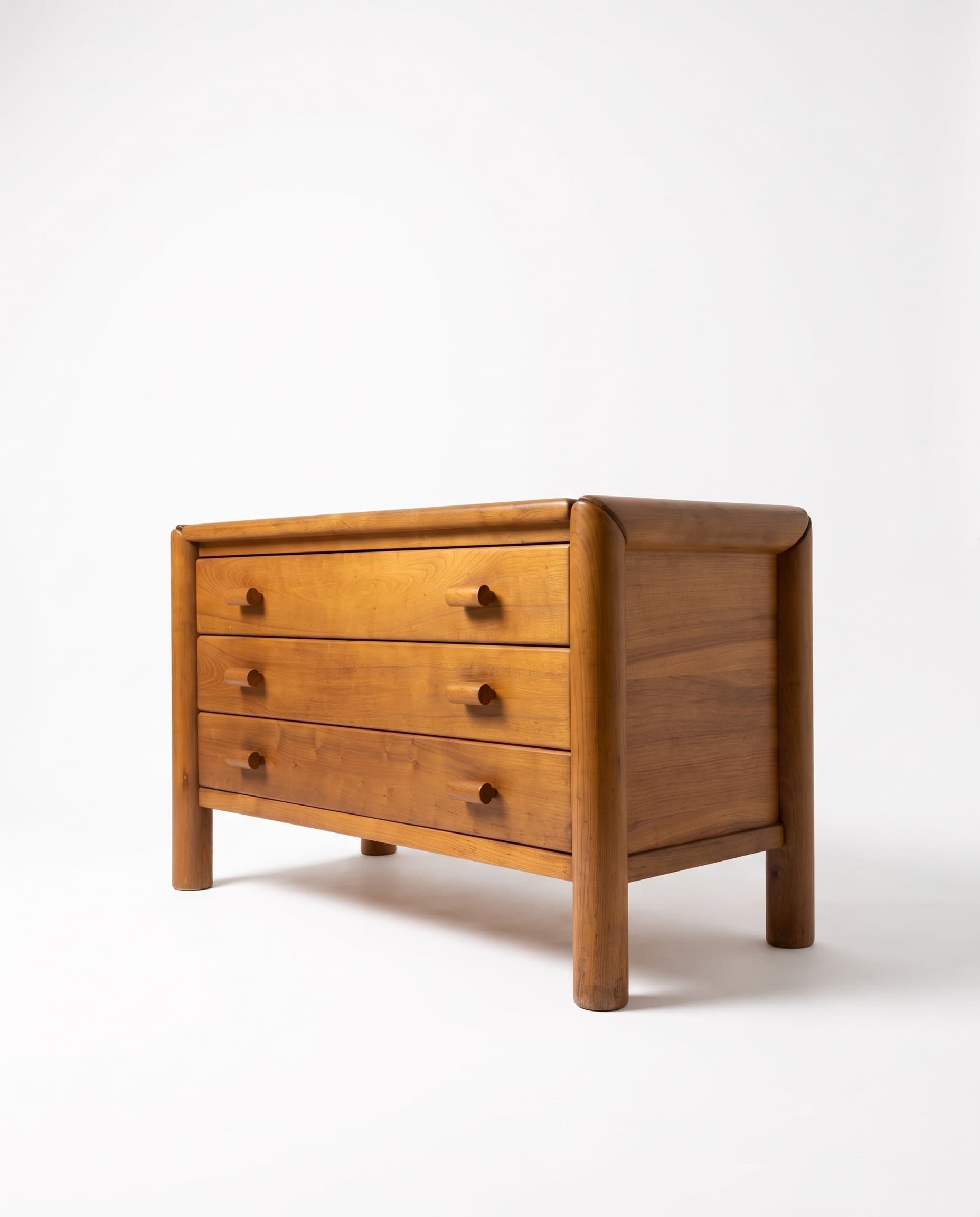 Commode en orme massif par l'Atelier Chauvin - 1970 - Miniature 2