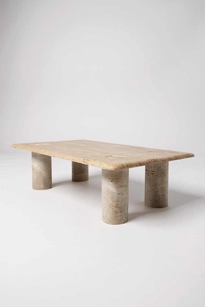 Table basse en travertin Angelo Mangiarotti - 1970 - Miniature 3