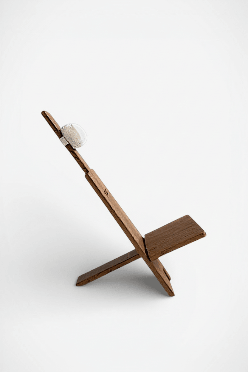 Fauteuil brutaliste minimaliste Alain Gaubert - 1980 - Photo 1