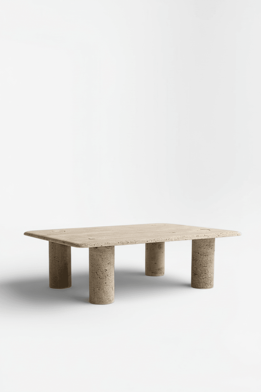 Table basse en travertin Angelo Mangiarotti - 1970 - Photo 1